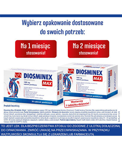 Diosminex Max 1000 mg 60 tabletek