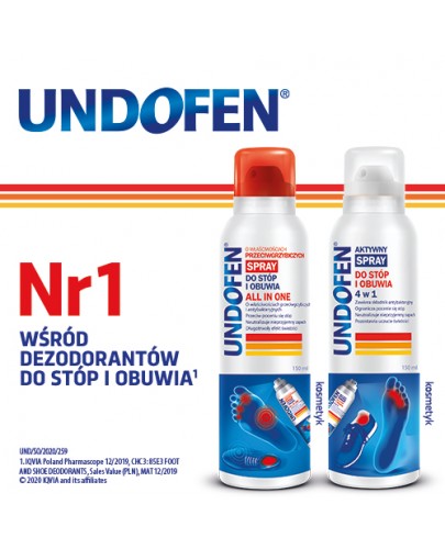 Undofen Aktywny spray 4w1 do stóp i obuwia 150 ml