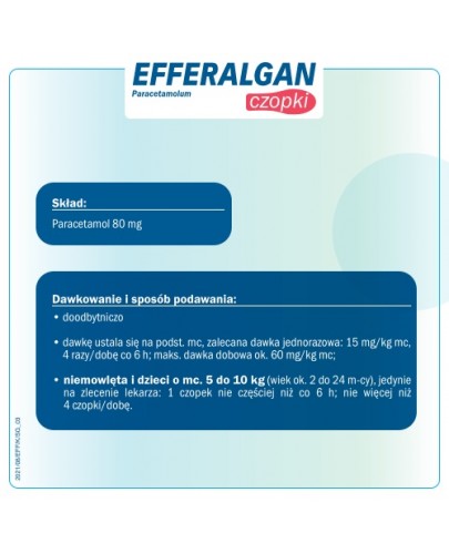 Efferalgan 80 mg czopki doodbytnicze 10 sztuk