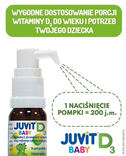 Juvit Baby D3 krople z pompką 10 ml