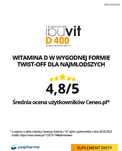 IbuVit D 400 witamina D dla niemowląt i dzieci, krople 30 kapsułek