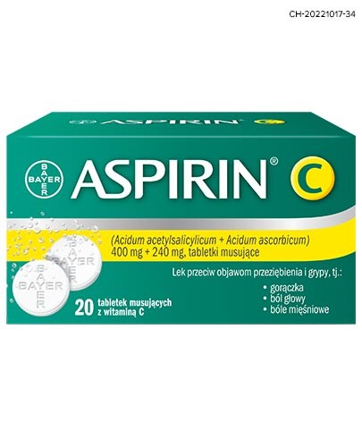 Aspirin C 400mg + 240mg 20 tabletek musujących z witaminą C