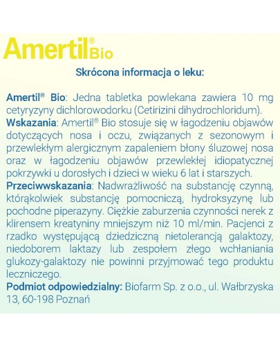 Amertil Bio 10mg 10 tabletek