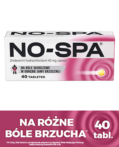 No-Spa 40 mg na ból brzucha, skurcze 40 tabletek