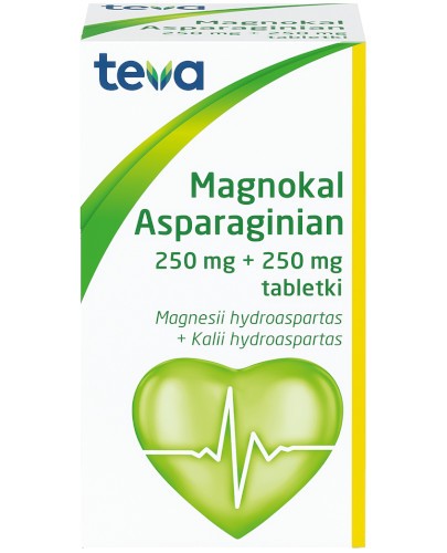 Teva Magnokal Asparaginian 250 mg + 250 mg 50 tabletek 