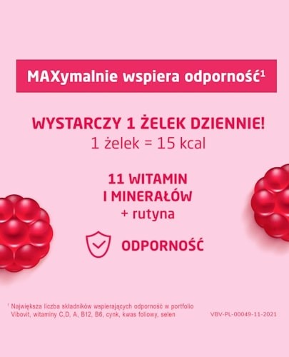 Vibovit Max Odporność zestaw 10 witamin i minerałów dla dzieci 4-12 lat 50 sztuk 