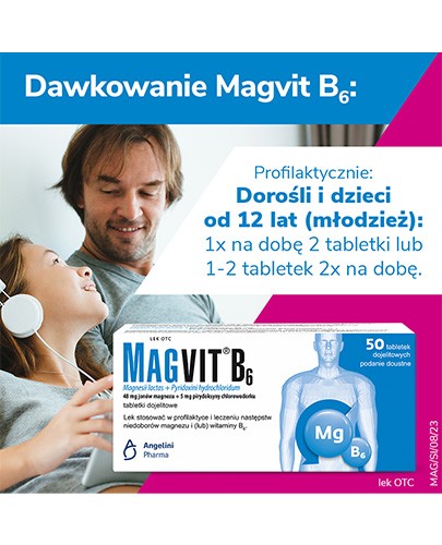 Magvit B6 48 mg + 5 mg 50 tabletek