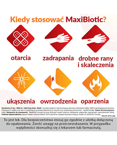 MaxiBiotic (5 mg + 5000 UI + 400 UI)/g maść 5 g