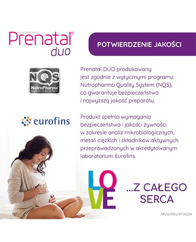 Prenatal Duo laktoferyna + DHA 60 kapsułek żelatynowych + 30 kapsułek twardych