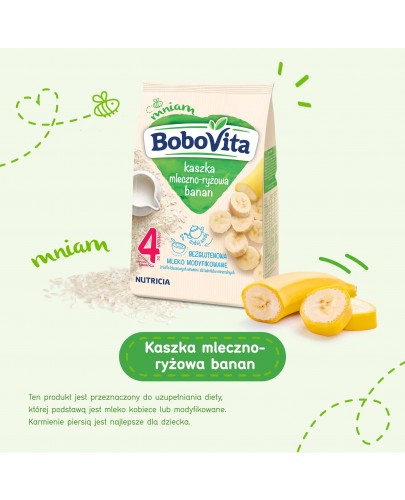 BoboVita Kaszka mleczno-ryżowa o smaku bananowym po 4 miesiącu 230 g