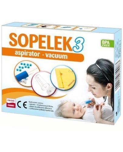 SOPELEK 3 aspirator kataru - vaccum do stosowania od urodzenia + 10 filtrów + 2 podkłady