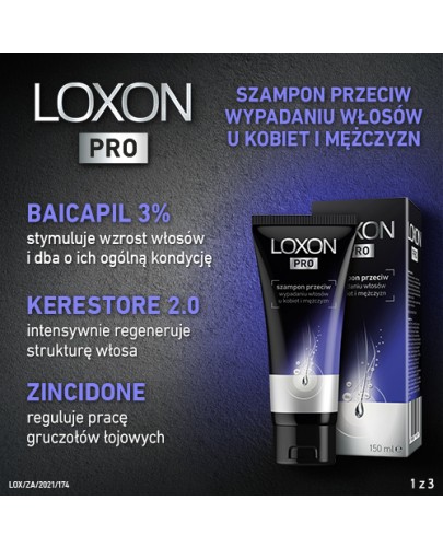 Loxon Pro szampon przeciw wypadaniu włosów u kobiet i mężczyzn 150 ml