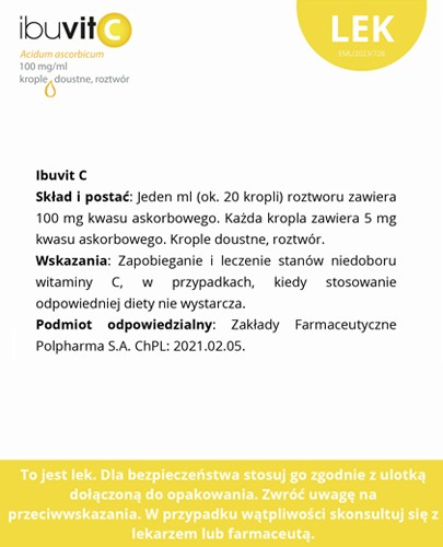 IbuVit C 100 mg/ml krople doustne, roztwór 30 ml