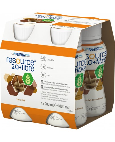 Resource 2.0 + Fibre preparat odżywczy w płynie smak kawowy 4x 200 ml