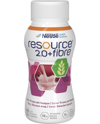 Resource 2.0 + Fibre preparat odżywczy w płynie smak owoców leśnych 4x 200 ml [Data ważności 26-03-2023]