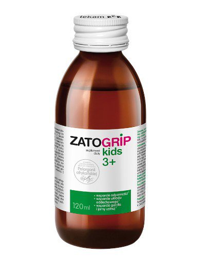 Zatogrip Kids 3+ syrop o smku malinowym dla dzieci 120 ml