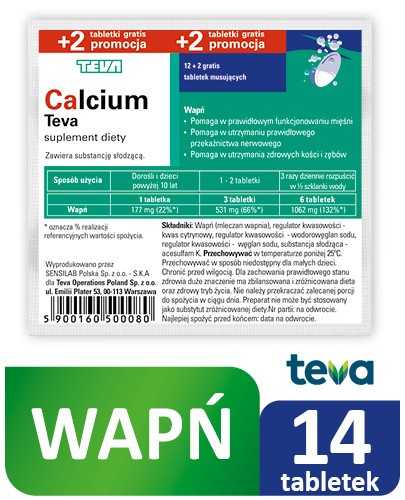 Calcium Teva 14 tabletek musujących