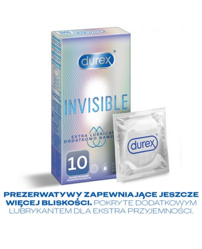 Durex Invisible prezerwatywy dodatkowo nawilżane 10 sztuk