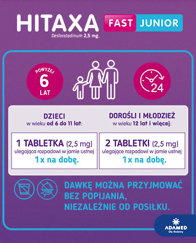 Hitaxa Fast Junior 2,5 mg 10 tabletek 