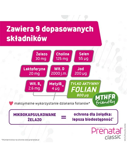 Prenatal Classic 90 tabletek [Nowa formuła]      
