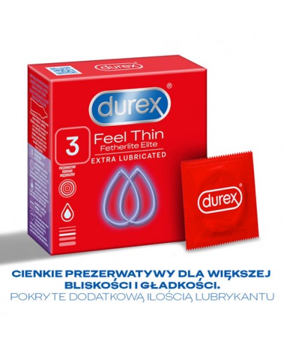 Durex Feel Thin Fetherlite Elite prezerwatywy 3 sztuki