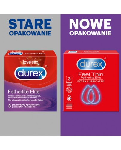 Durex Feel Thin Fetherlite Elite prezerwatywy 3 sztuki