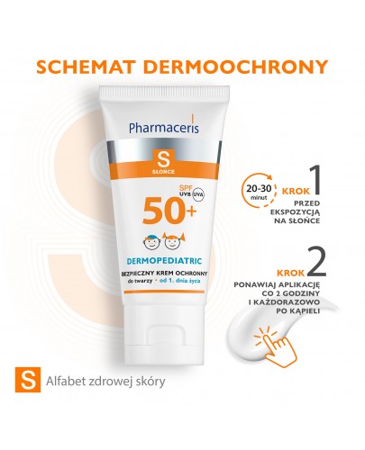 Pharmaceris S Dermopediatric bezpieczny krem ochronny SPF50+ do twarzy dla dzieci od chwili narodzin 50 ml