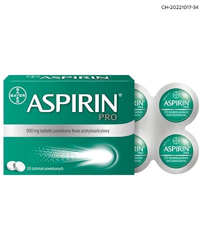 Aspirin Pro 500 mg 20 tabletek powlekanych