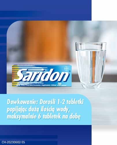 Saridon 250 mg + 150 mg + 50 mg 20 tabletek