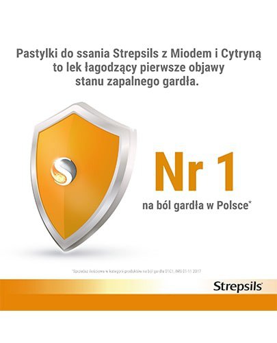 Strepsils z miodem i cytryną 24 pastylki twarde