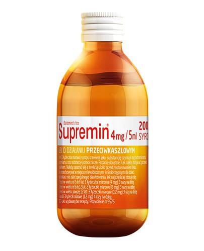 Supremin 4mg/5ml syrop o działaniu przeciwkaszlowym 200 ml