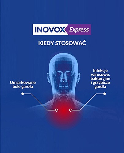 Inovox Express 2 mg + 0,6 mg + 1,2 mg na gardło smak pomarańczowy 24 pastylki