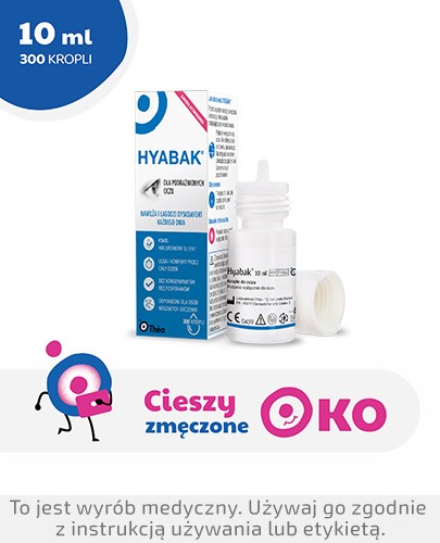 Hyabak 0,15% nawilżające krople do oczu bez konserwantów 10 ml