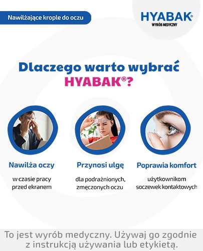 Hyabak 0,15% nawilżające krople do oczu bez konserwantów 10 ml