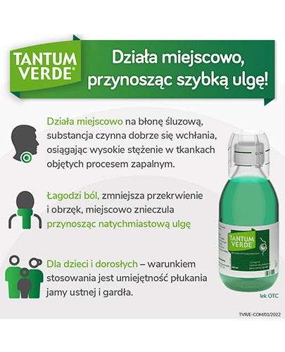Tantum Verde 1,5 mg/ml roztwór do płukania jamy ustnej 240 ml