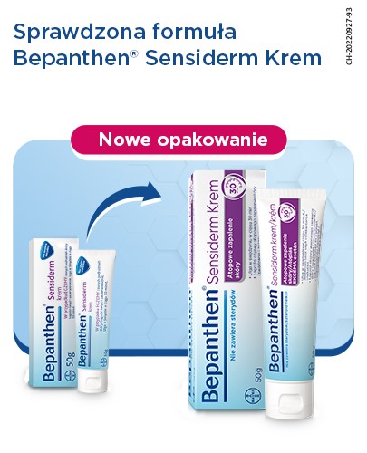 Bepanthen Sensiderm krem na podrażnienia skóry, AZS i egzemę  50 g + Bepanthen Sensiderm krem AZS i egzema 20 g