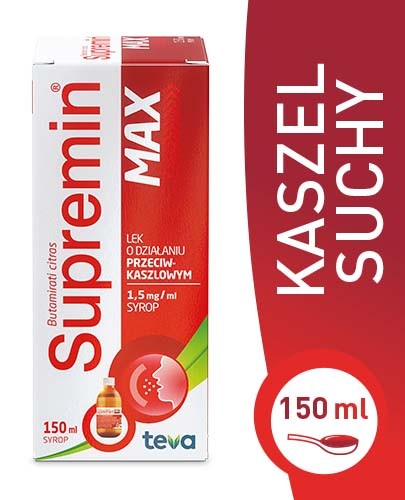 Supremin Max 1,5 mg/ml syrop o działaniu przeciwkaszlowym 150 ml 