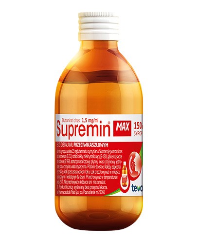 Supremin Max 1,5 mg/ml syrop o działaniu przeciwkaszlowym 150 ml 