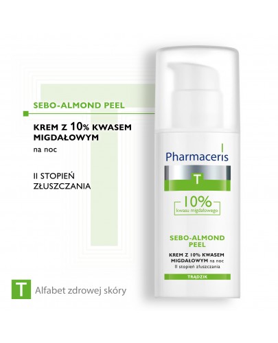 Pharmaceris T Sebo-Almond Peel krem z 10% kwasem migdałowym na noc 2 stopień złuszczania 50 ml [Kup 2 produkty z linii Pharmaceris T = Płyn micelarny Pharmaceris T 200 ml]