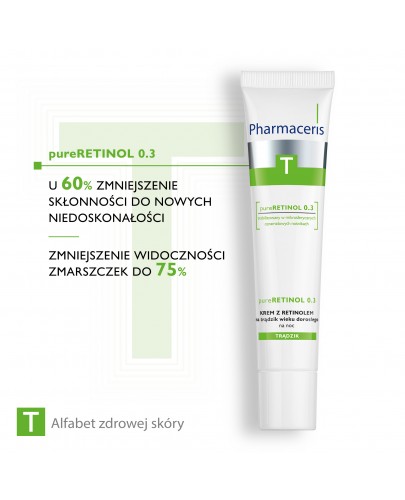 Pharmaceris T pureRetinol 0,3 krem z retinolem na trądzik wieku dorosłego na noc 40 ml [Kup 2 produkty z linii Pharmaceris T = Płyn micelarny Pharmaceris T 200 ml]