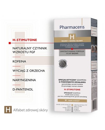 Pharmaceris H Stimutone specjalistyczny szampon spowalniający proces siwienia i stymulujący wzrost włosów 250 ml