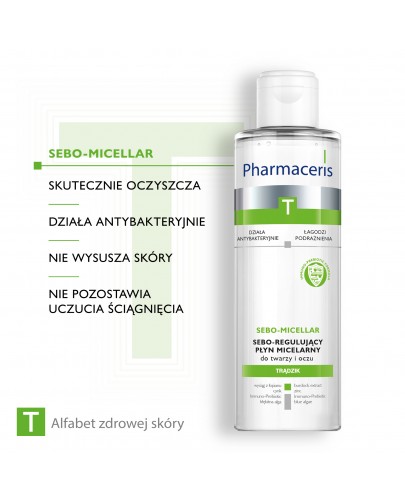 Pharmaceris T Sebo-Micellar płyn micelarny antybakteryjny 200 ml [Kup 2 produkty z linii Pharmaceris T = Płyn micelarny Pharmaceris T 200 ml]