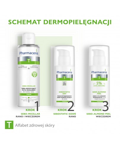 Pharmaceris T Sebo-Micellar płyn micelarny antybakteryjny 200 ml [Kup 2 produkty z linii Pharmaceris T = Płyn micelarny Pharmaceris T 200 ml]