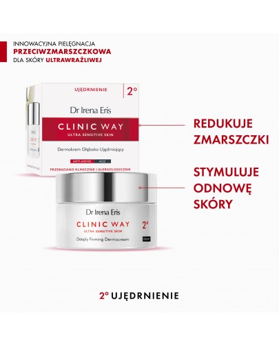 Dr Irena Eris Clinic Way 2° Dermokrem głęboko ujędrniający na noc 50 ml  +  Clinic Way krem na noc 25 ml - GRATIS