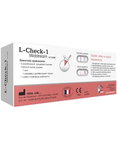 LabHome L Check-1 Midstream test owulacyjny ocena dni płodnych 5 sztuk 