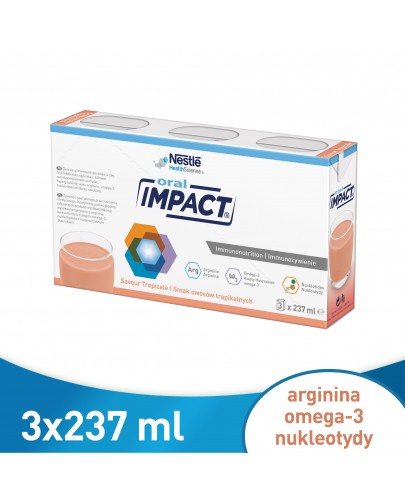 Impact Oral preparat odżywczy w płynie smak owoców tropikalnych 3x 237 ml