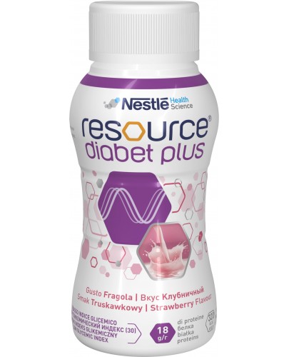 Resource Diabet Plus preparat odżywczy w płynie smak truskawkowy 4x 200 ml