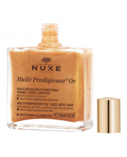 Nuxe Huile Prodigieuse OR suchy olejek z drobinkami złota do pielęgnacji twarzy, ciała i włosów 50 ml [Nowa formuła]