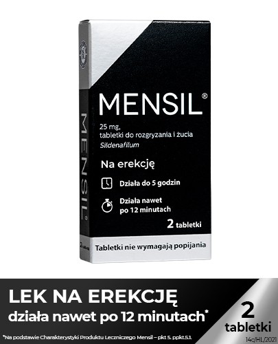 Mensil (Sildenafil 25 mg) lek na erekcję 2 tabletki