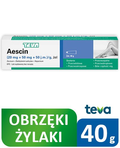 Aescin (20 mg + 50 mg + 50 j.m.)/g żel 40 g